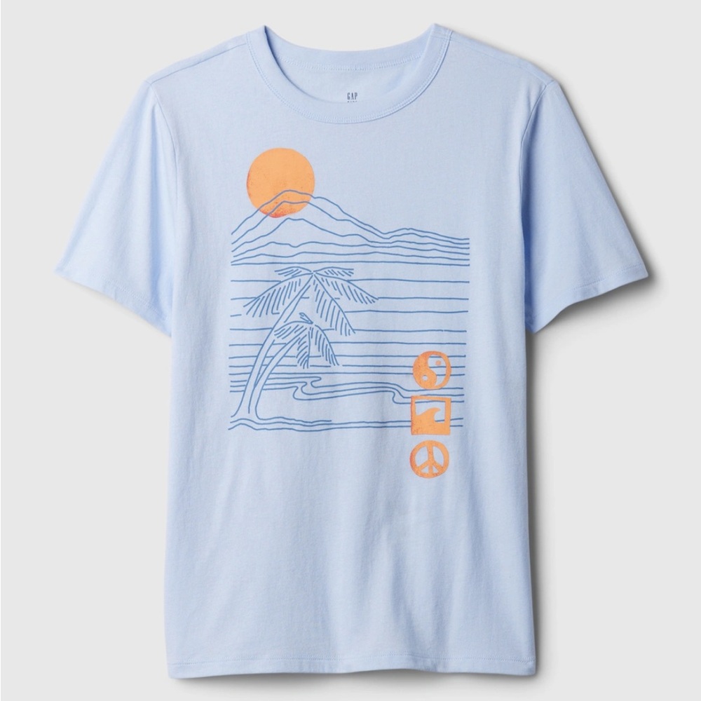 Gap kids graphic tee. Light blue. XS (4-5). NWT